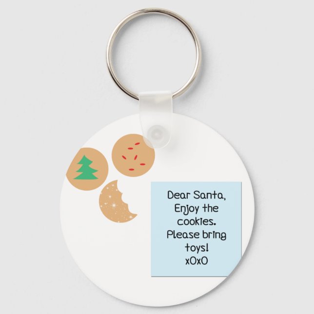 Dear Santa Cookies Please Bring Toys Key Ring (Front)