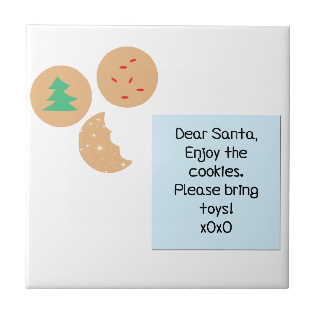 Dear Santa Cookies Please Bring Toys Tile (Front)