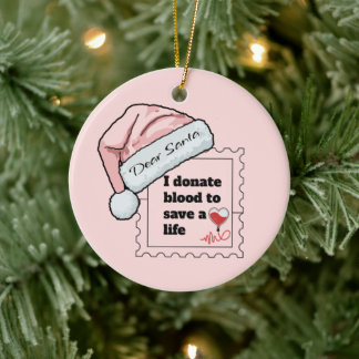Dear Santa Cute Personalised Christmas  Ceramic Ornament