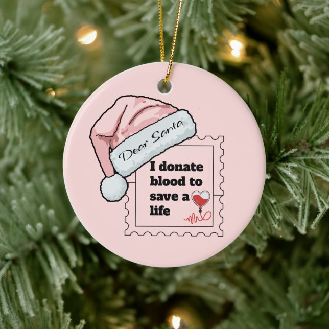 Dear Santa Cute Personalised Christmas  Ceramic Ornament (Tree)