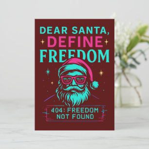 Dear Santa Define Freedom Retro Design Invitation