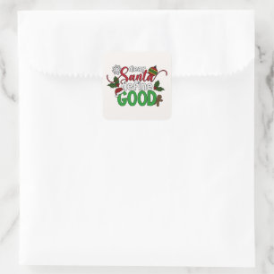 Dear Santa Define Good Christmas Sticker Seal