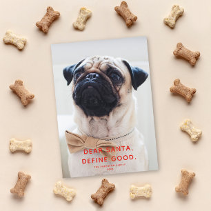 Dear Santa, Define Good. Cute Funny Holiday Photo