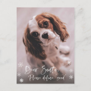 Dear Santa Define "Good" Funny Christmas Photo Postcard