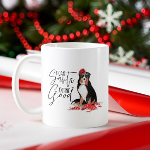 Dear Santa Define Good Naughty Dog Watercolor Coffee Mug