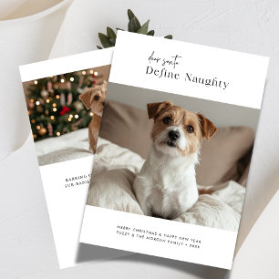 Dear Santa Define Naughty Christmas Dog 2 Photo Holiday Card