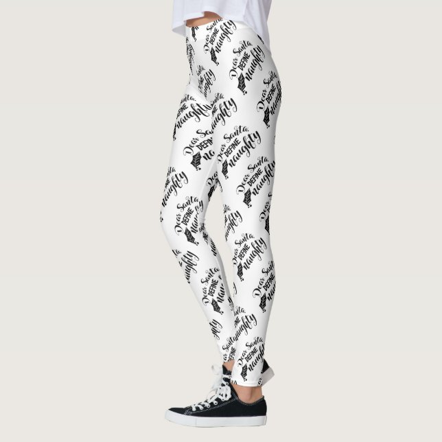 Dear Santa Define Naughty Leggings (Left)