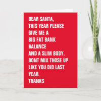 Dear Santa Fat Bank Balance Slim Body