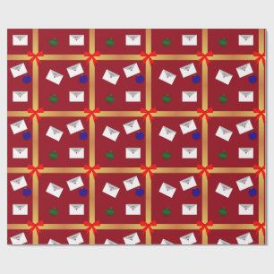 Dear Santa Festive Christmas Letters & Ornaments Wrapping Paper