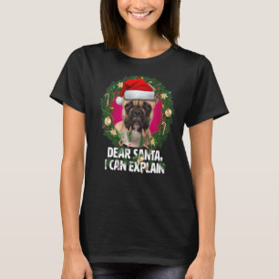 Dear Santa French Bulldog Naughty for Christmas T-Shirt