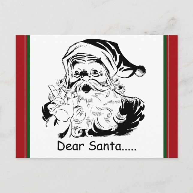 Dear Santa....from Adult Woman Holiday Postcard (Front)