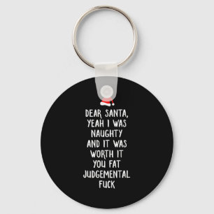 Dear Santa Funny Inappropriate Christmas Key Ring