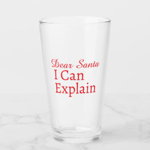 Dear Santa Funny Personalised Text Christmas Wine Glass