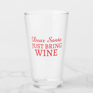 Dear Santa Funny Personalised Text Christmas Wine Glass