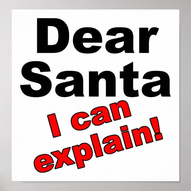 Dear Santa Funny Poster (Front)