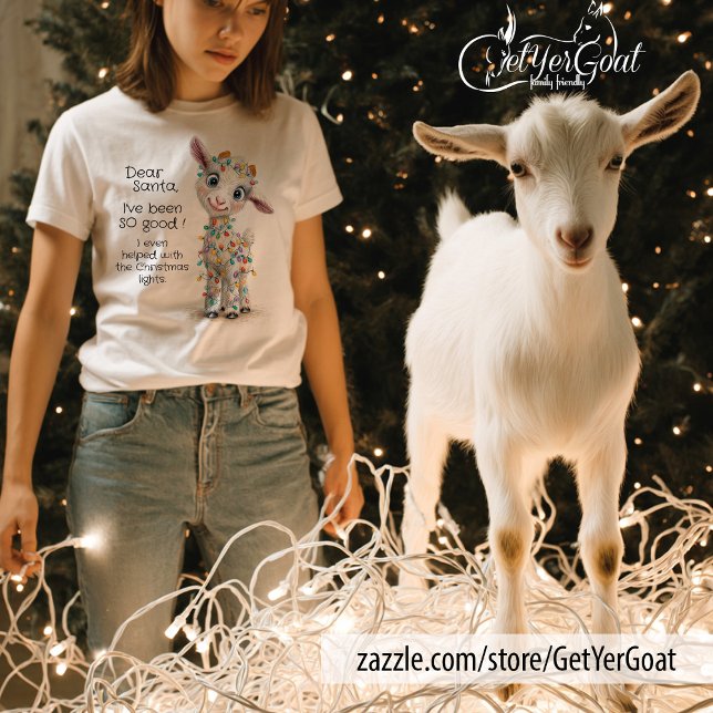 Dear Santa Funny Tangled Christmas Goat  T-Shirt (Creator Uploaded)