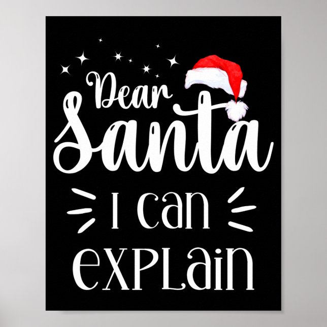 Dear Santa Funny Uni Kids Christmas T Shirt  Poster (Front)