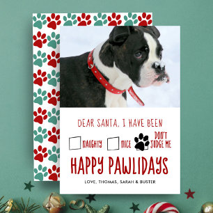 Dear Santa Happy Pawlidays Pet Holiday Photo Card