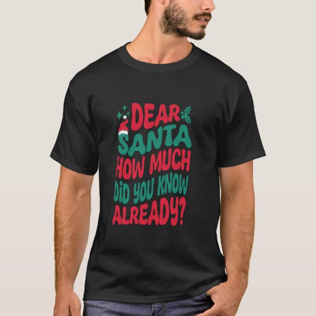 Dear Santa How Much Did You Know Already Matching  T-Shirt (Front)
