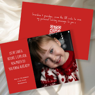 Dear Santa How Much Do You Know Already? Christmas Holiday Card