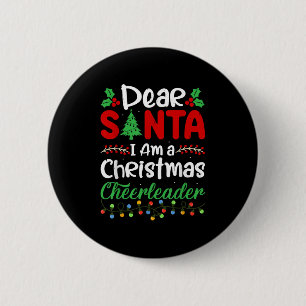 Dear Santa I Am A Christmas Cheerleader Funny Chri 6 Cm Round Badge