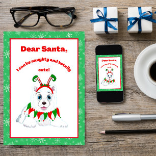 Dear Santa, I Can Be Naughty And Cute Samoyed Card