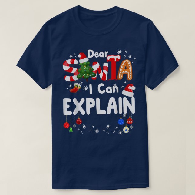 Dear Santa I Can Eplain Funny Christmas Boys Kids  T-Shirt (Design Front)