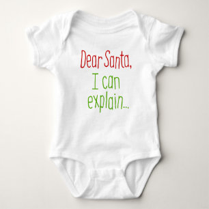 Dear Santa, I Can Explain Baby Bodysuit
