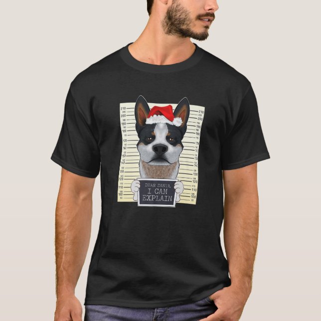 Dear Santa I Can Explain - Christmas Australian Ca T-Shirt (Front)