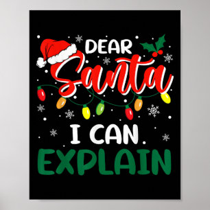 Dear Santa I Can Explain Christmas Family Matching Poster