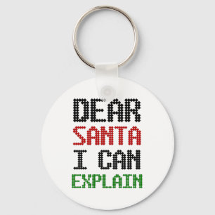 Dear Santa I can explain Christmas Naughty List Key Ring
