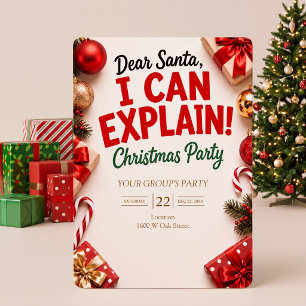 Dear Santa I Can Explain Christmas Party Invitation