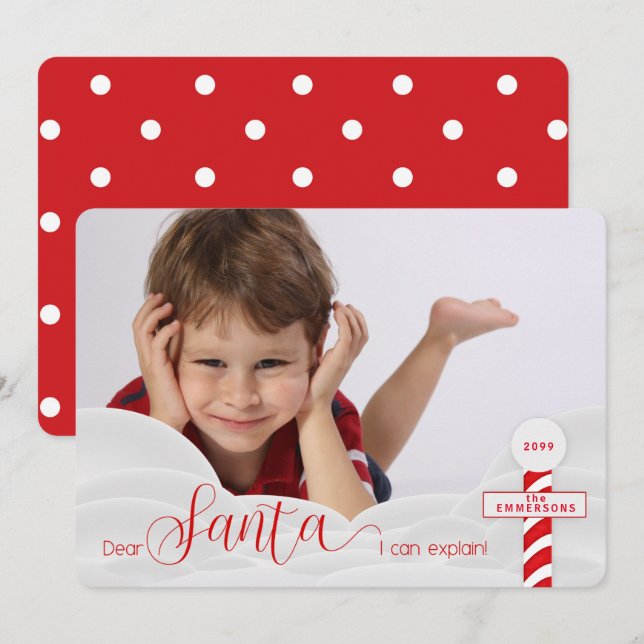 Dear Santa I Can Explain Christmas Photo Holiday Card (Front/Back)