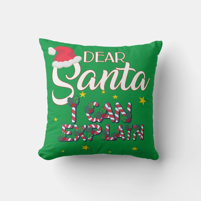 Dear Santa, I can explain Christmas Pillow (Front)