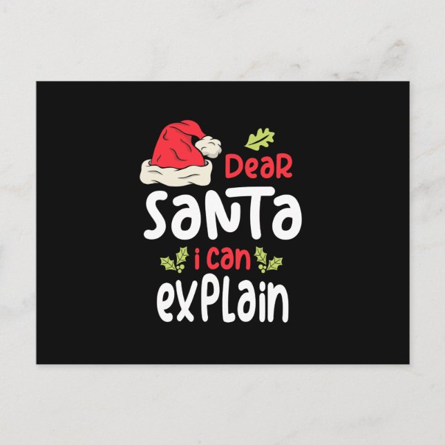 Dear Santa I Can Explain Christmas Postcard (Front)