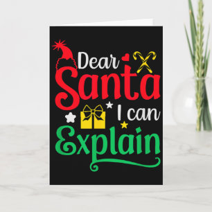 Dear Santa I Can Explain Funny Christmas  Card