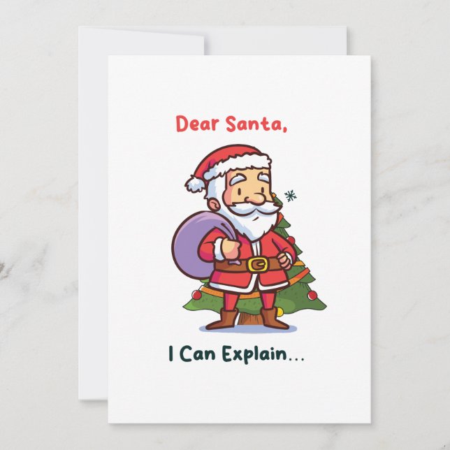 Dear Santa, I Can Explain – Funny Christmas Invitation (Front)