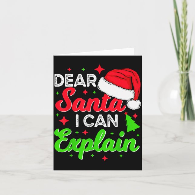 Dear Santa I Can Explain Funny Christmas Joke Sant Card (Front)