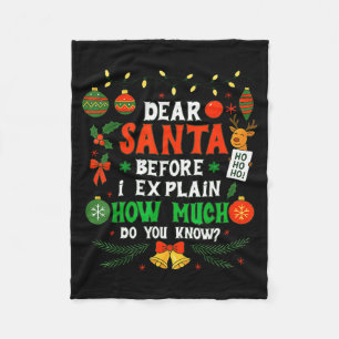 Dear Santa I Can Explain Funny Christmas Men Women Fleece Blanket