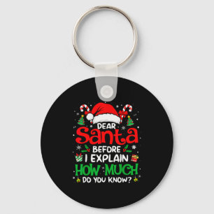 Dear Santa I Can Explain Funny Christmas Men Women Key Ring