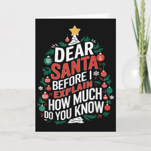 Dear Santa I Can Explain Funny Christmas Pjs Tree  Card