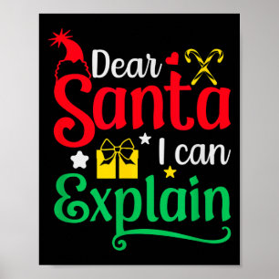 Dear Santa I Can Explain Funny Christmas Poster