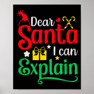 Dear Santa I Can Explain Funny Christmas Poster