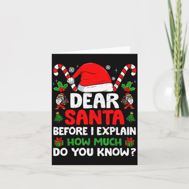 Dear Santa I Can Explain Funny Christmas Shirts Ki Card (Front)