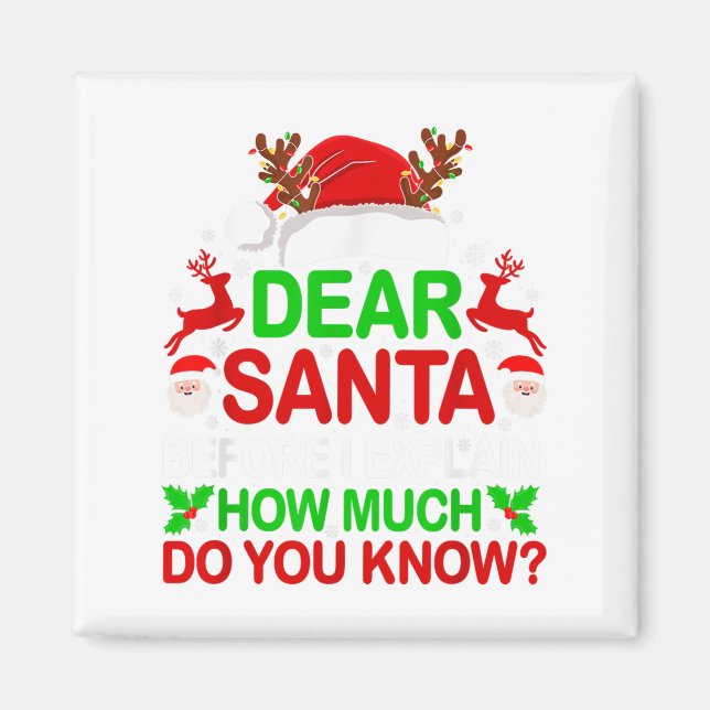Dear Santa I Can Explain Funny Christmas Shirts Ki Magnet (Front)