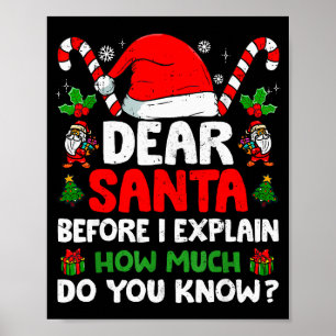 Dear Santa I Can Explain Funny Christmas Shirts Ki Poster