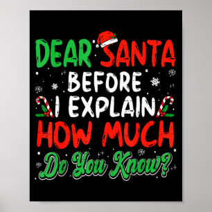 Dear Santa I Can Explain Funny Christmas Shirts Ki Poster