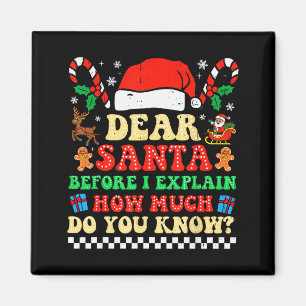 Dear Santa I Can Explain Funny Christmas Xmas Squa Magnet
