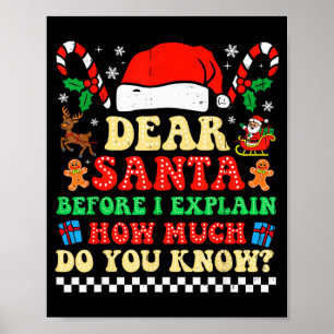 Dear Santa I Can Explain Funny Christmas Xmas Squa Poster