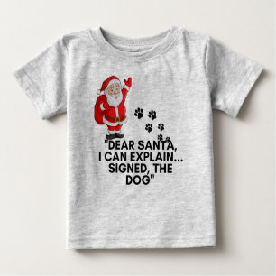 Dear Santa I Can Explain Funny Dog Christmas Mug Baby T-Shirt